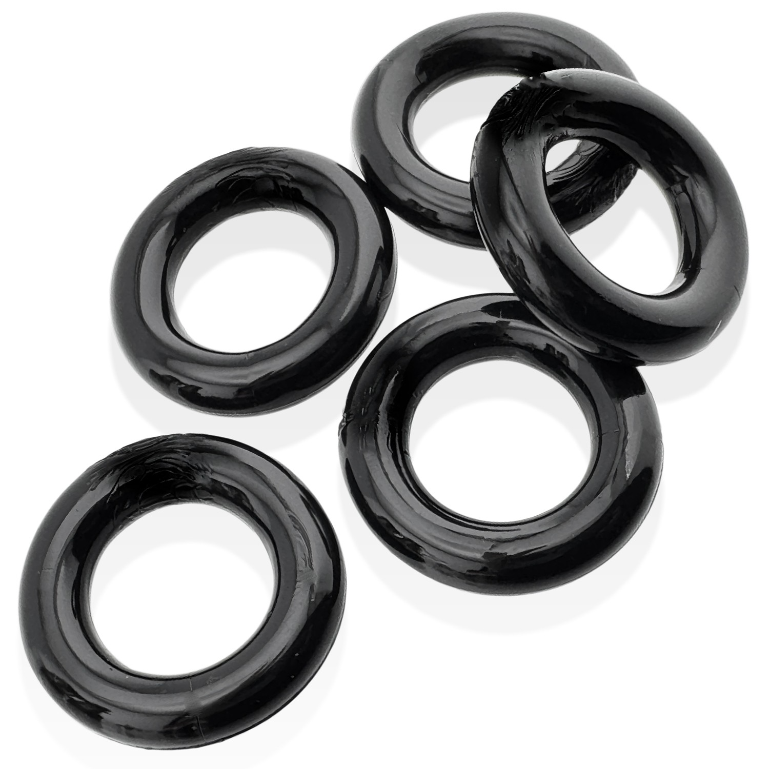 JACKER 5-STACK five-pack tube super-strong  cockrings BLACK