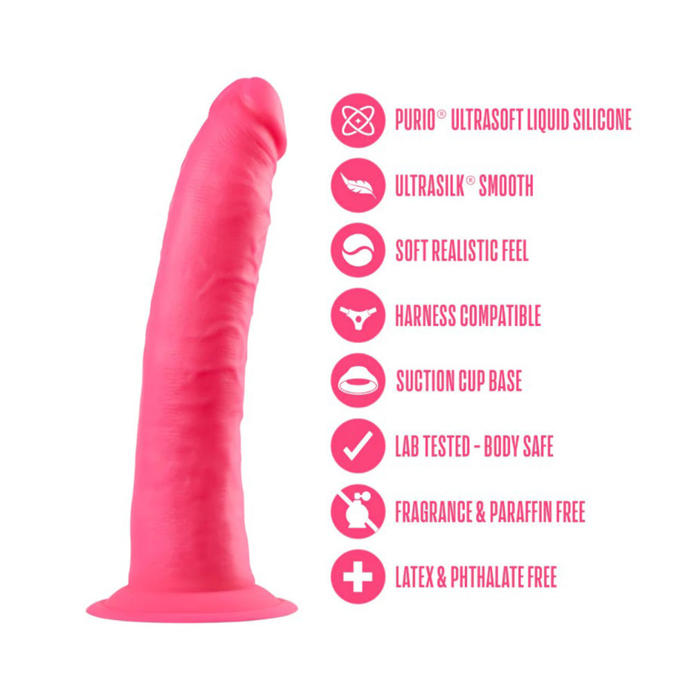 Neo Elite - 6" Silicone Dual Density Cock - Neon Pink