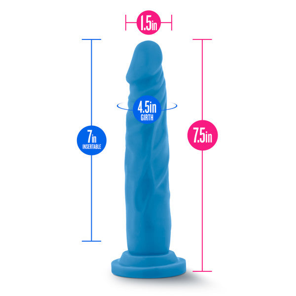 Neo - 7.5 Inch Dual Density Cock - Neon Blue