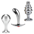 Tools of Temptation Collection (Medium) - Metal Anal Plug Trio – Classic, Curved & Beaded