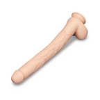 b-Vibe Bone Deep-Insert Dildo with Realistic Balls and Suction Cup - 17"