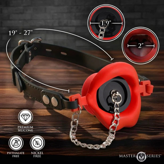 Plugged Silicone Feeding Gag - Red