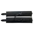 Leather Padded Wrist Cuffs - Black with Black