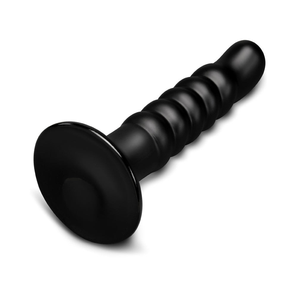 b-Vibe Krush Curved & Ribbed Dildo with Suction Cup - 9.5"