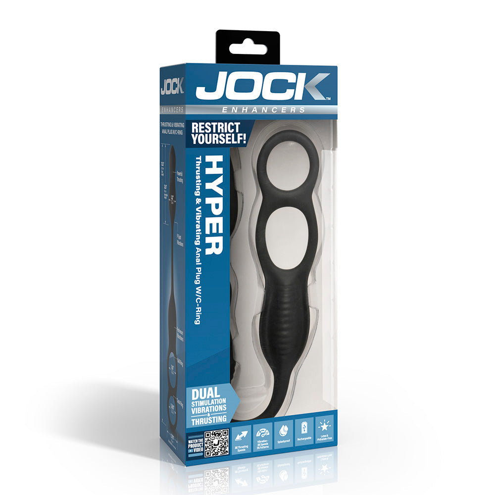 Hyper Thrusting and Vibrating Anal Plug with C-Ring