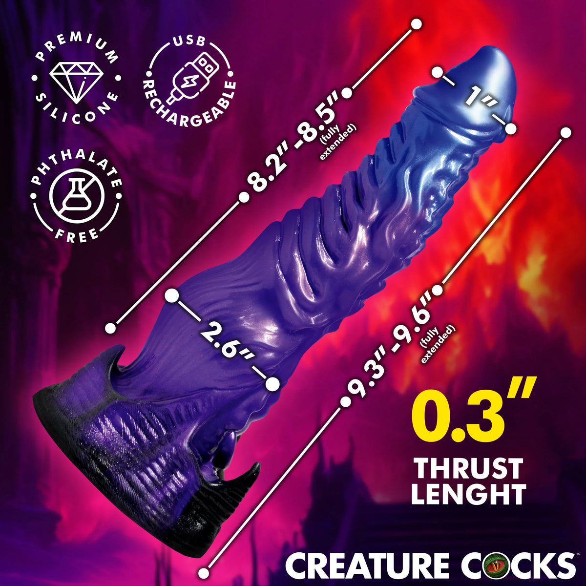 Diabolos Thrusting & Vibrating Dildo