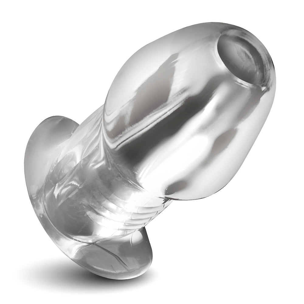 Dicked Clear Hollow Anal Plug - X-Large