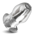 Dicked Clear Hollow Anal Plug - X-Large