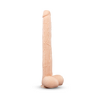 b-Vibe Bone Deep-Insert Dildo with Realistic Balls and Suction Cup - 17"