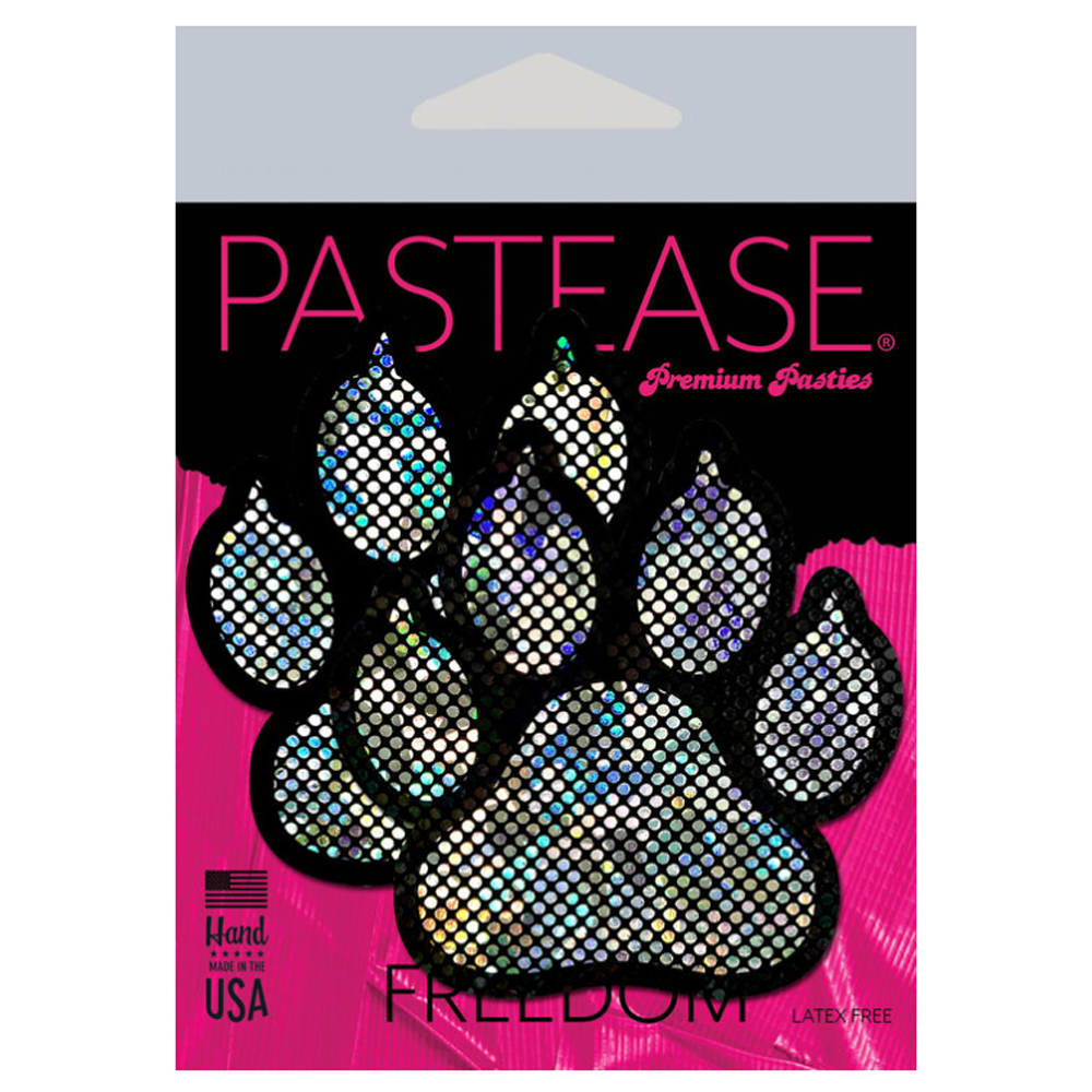 Paw Print Pasties - Disco Silver/Black