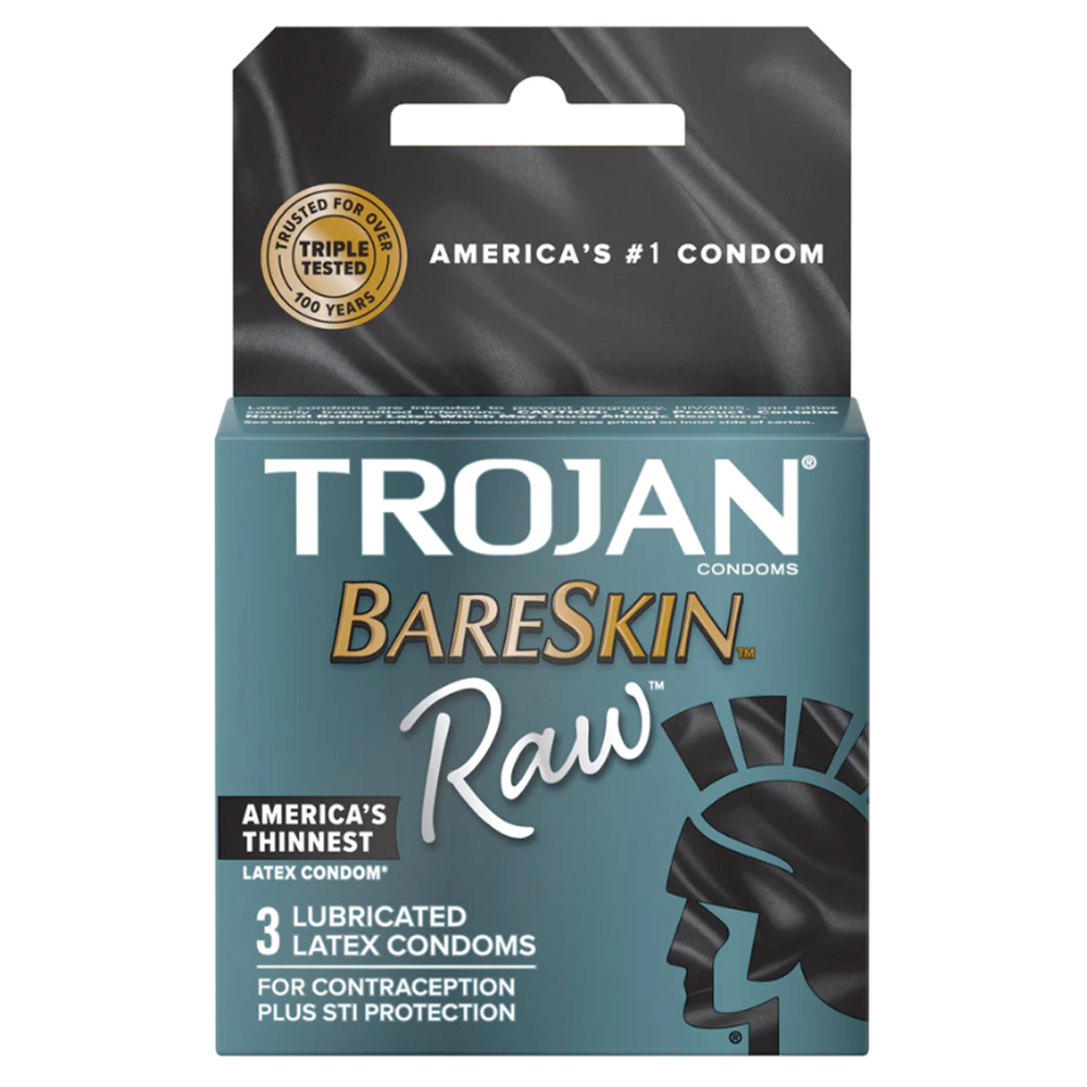 Trojan Bareskin Raw Condoms - 3pk
